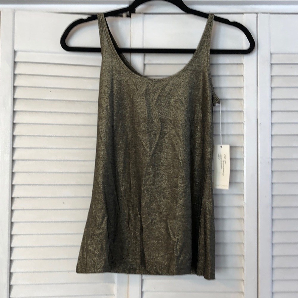 Only Hearts Mettalic Skinny Tank sz M blk/gold